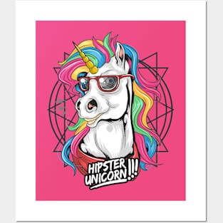 Hipster Unicorn Posters and Art